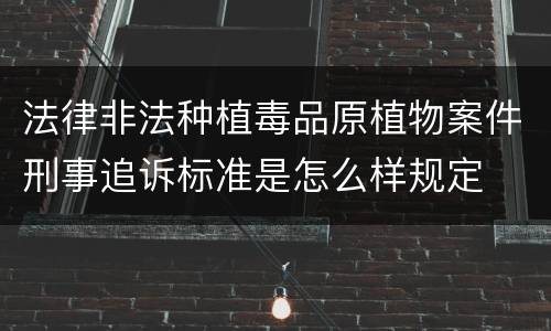 法律非法种植毒品原植物案件刑事追诉标准是怎么样规定