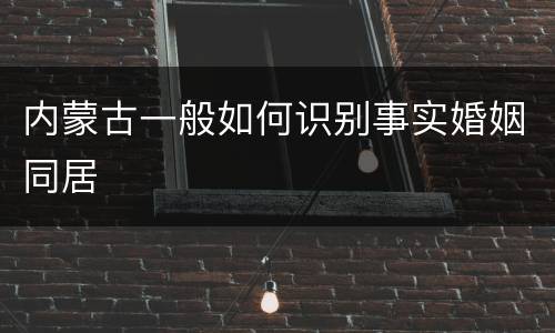 内蒙古一般如何识别事实婚姻同居