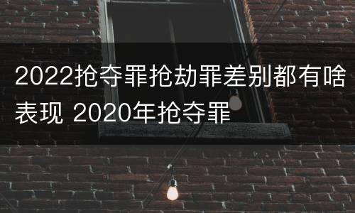 2022抢夺罪抢劫罪差别都有啥表现 2020年抢夺罪