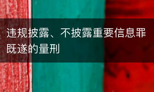 违规披露、不披露重要信息罪既遂的量刑