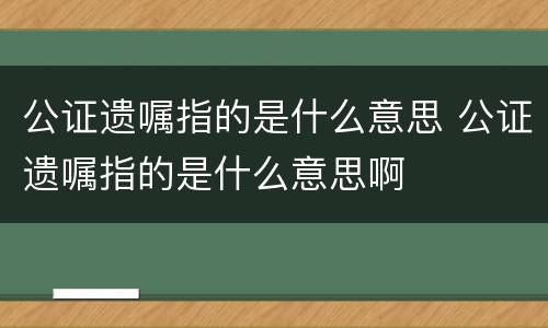 公证遗嘱指的是什么意思 公证遗嘱指的是什么意思啊