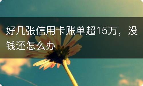 好几张信用卡账单超15万，没钱还怎么办
