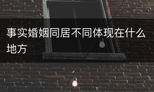 事实婚姻同居不同体现在什么地方