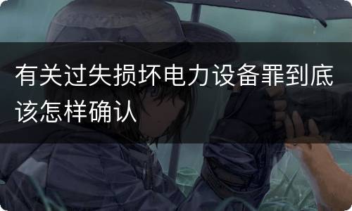 有关过失损坏电力设备罪到底该怎样确认