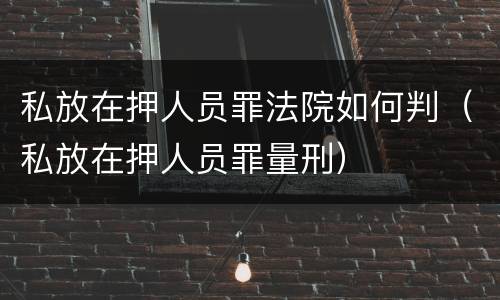 私放在押人员罪法院如何判（私放在押人员罪量刑）
