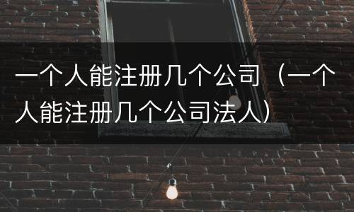 一个人能注册几个公司（一个人能注册几个公司法人）