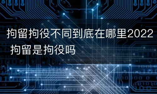 拘留拘役不同到底在哪里2022 拘留是拘役吗