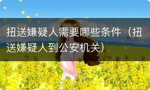 扭送嫌疑人需要哪些条件（扭送嫌疑人到公安机关）