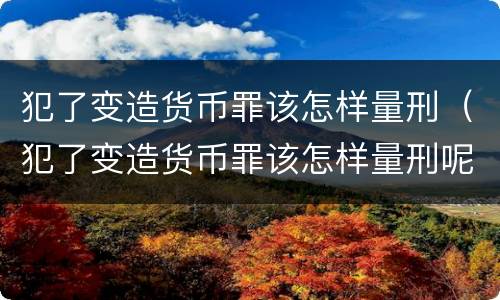 犯了变造货币罪该怎样量刑（犯了变造货币罪该怎样量刑呢）