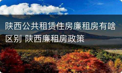 陕西公共租赁住房廉租房有啥区别 陕西廉租房政策