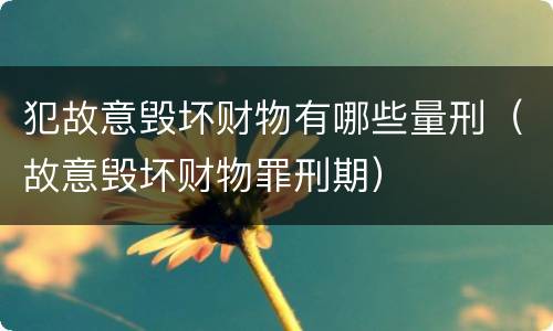 犯故意毁坏财物有哪些量刑（故意毁坏财物罪刑期）
