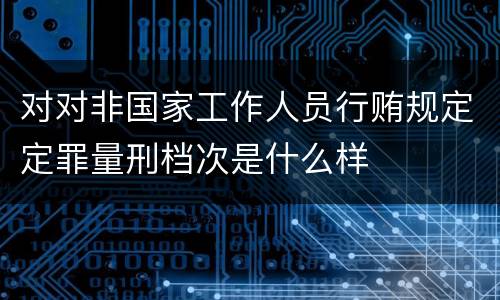 对对非国家工作人员行贿规定定罪量刑档次是什么样
