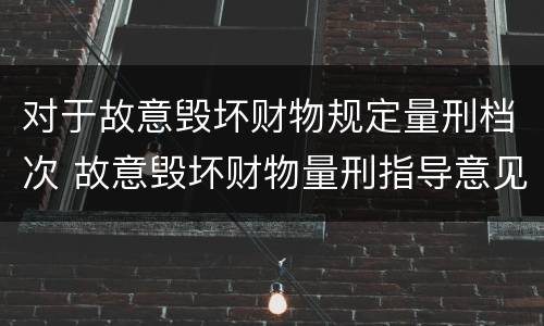 对于故意毁坏财物规定量刑档次 故意毁坏财物量刑指导意见