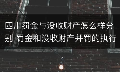 四川罚金与没收财产怎么样分别 罚金和没收财产并罚的执行顺序