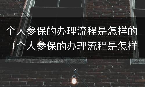 个人参保的办理流程是怎样的（个人参保的办理流程是怎样的呢）