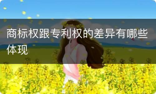 商标权跟专利权的差异有哪些体现