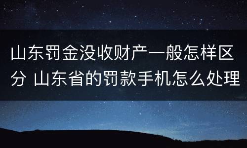 山东罚金没收财产一般怎样区分 山东省的罚款手机怎么处理
