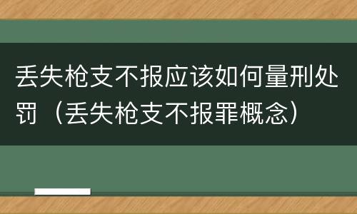 丢失枪支不报应该如何量刑处罚（丢失枪支不报罪概念）