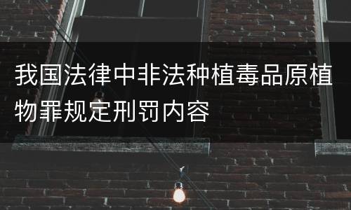 我国法律中非法种植毒品原植物罪规定刑罚内容