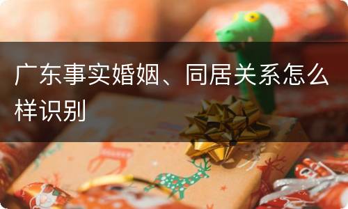 广东事实婚姻、同居关系怎么样识别