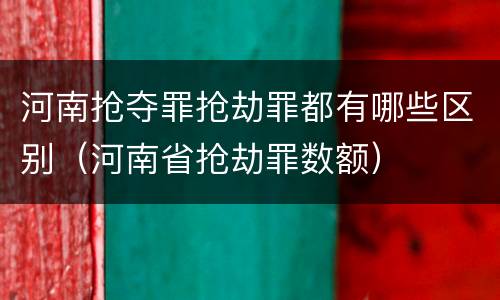 河南抢夺罪抢劫罪都有哪些区别（河南省抢劫罪数额）