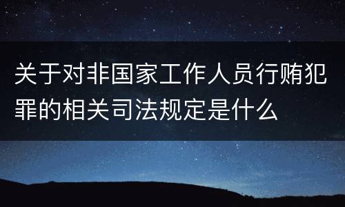 关于对非国家工作人员行贿犯罪的相关司法规定是什么