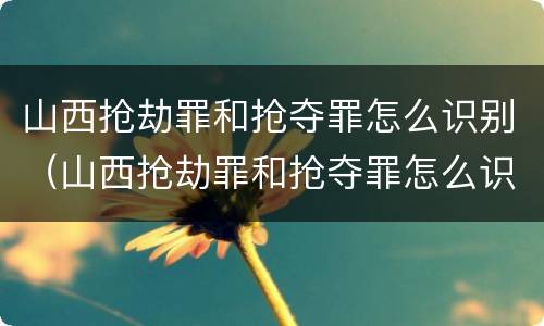 山西抢劫罪和抢夺罪怎么识别（山西抢劫罪和抢夺罪怎么识别认定）