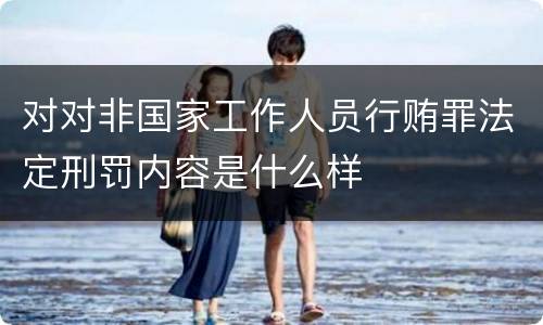 对对非国家工作人员行贿罪法定刑罚内容是什么样