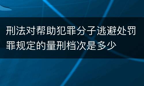 刑法对帮助犯罪分子逃避处罚罪规定的量刑档次是多少