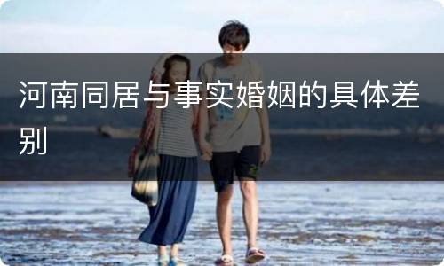 河南同居与事实婚姻的具体差别