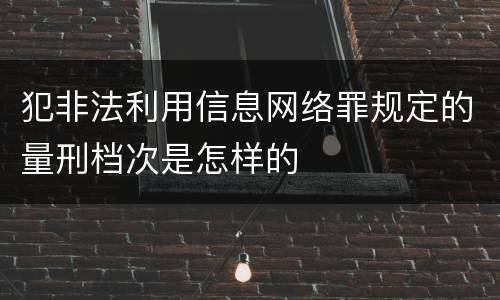 犯非法利用信息网络罪规定的量刑档次是怎样的