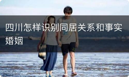 四川怎样识别同居关系和事实婚姻
