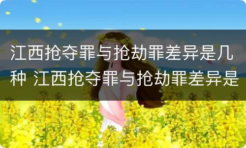 江西抢夺罪与抢劫罪差异是几种 江西抢夺罪与抢劫罪差异是几种情形