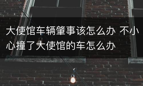 大使馆车辆肇事该怎么办 不小心撞了大使馆的车怎么办