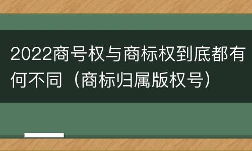 2022商号权与商标权到底都有何不同（商标归属版权号）