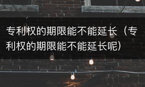 专利权的期限能不能延长（专利权的期限能不能延长呢）