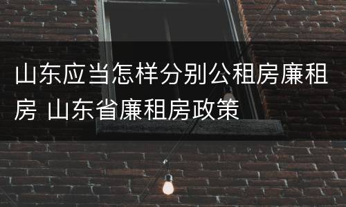 山东应当怎样分别公租房廉租房 山东省廉租房政策