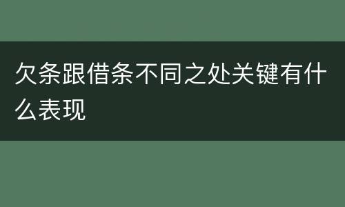 欠条跟借条不同之处关键有什么表现