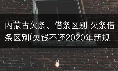 内蒙古欠条、借条区别 欠条借条区别(欠钱不还2020年新规 - 法律之家