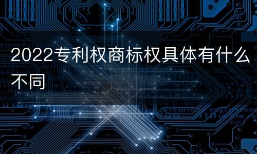 2022专利权商标权具体有什么不同
