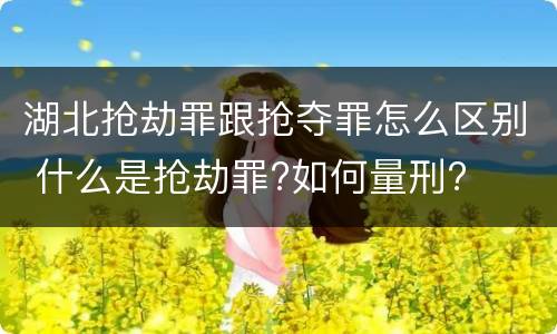 湖北抢劫罪跟抢夺罪怎么区别 什么是抢劫罪?如何量刑?