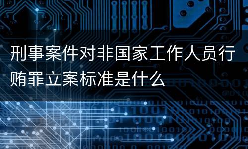 刑事案件对非国家工作人员行贿罪立案标准是什么