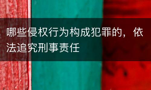 哪些侵权行为构成犯罪的，依法追究刑事责任