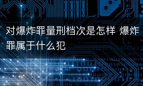 对爆炸罪量刑档次是怎样 爆炸罪属于什么犯