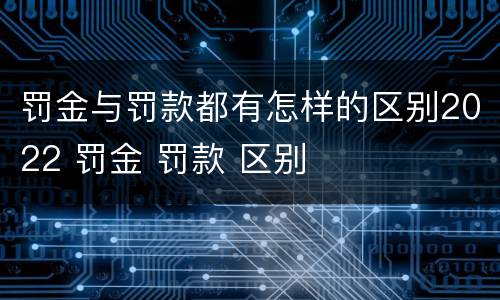 罚金与罚款都有怎样的区别2022 罚金 罚款 区别