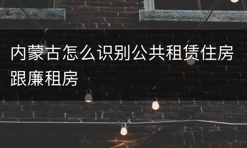 内蒙古怎么识别公共租赁住房跟廉租房