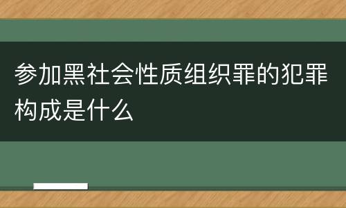 参加黑社会性质组织罪的犯罪构成是什么