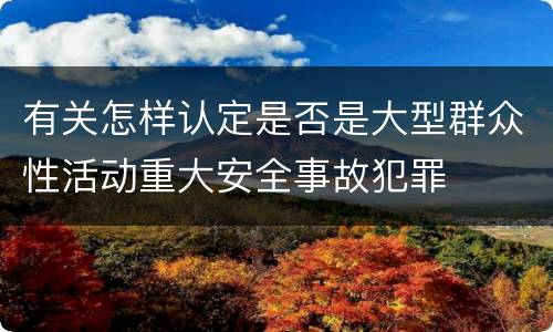 有关怎样认定是否是大型群众性活动重大安全事故犯罪