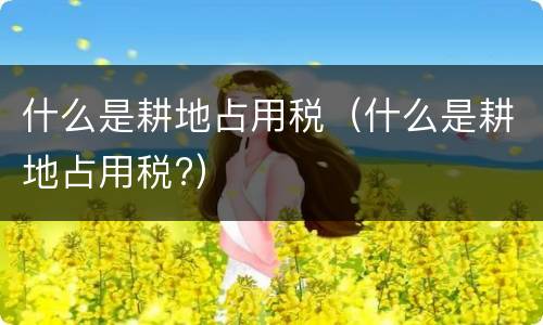 什么是耕地占用税（什么是耕地占用税?）