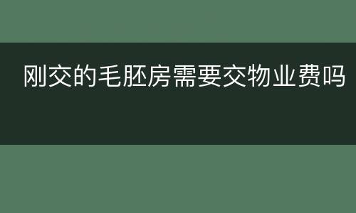  刚交的毛胚房需要交物业费吗